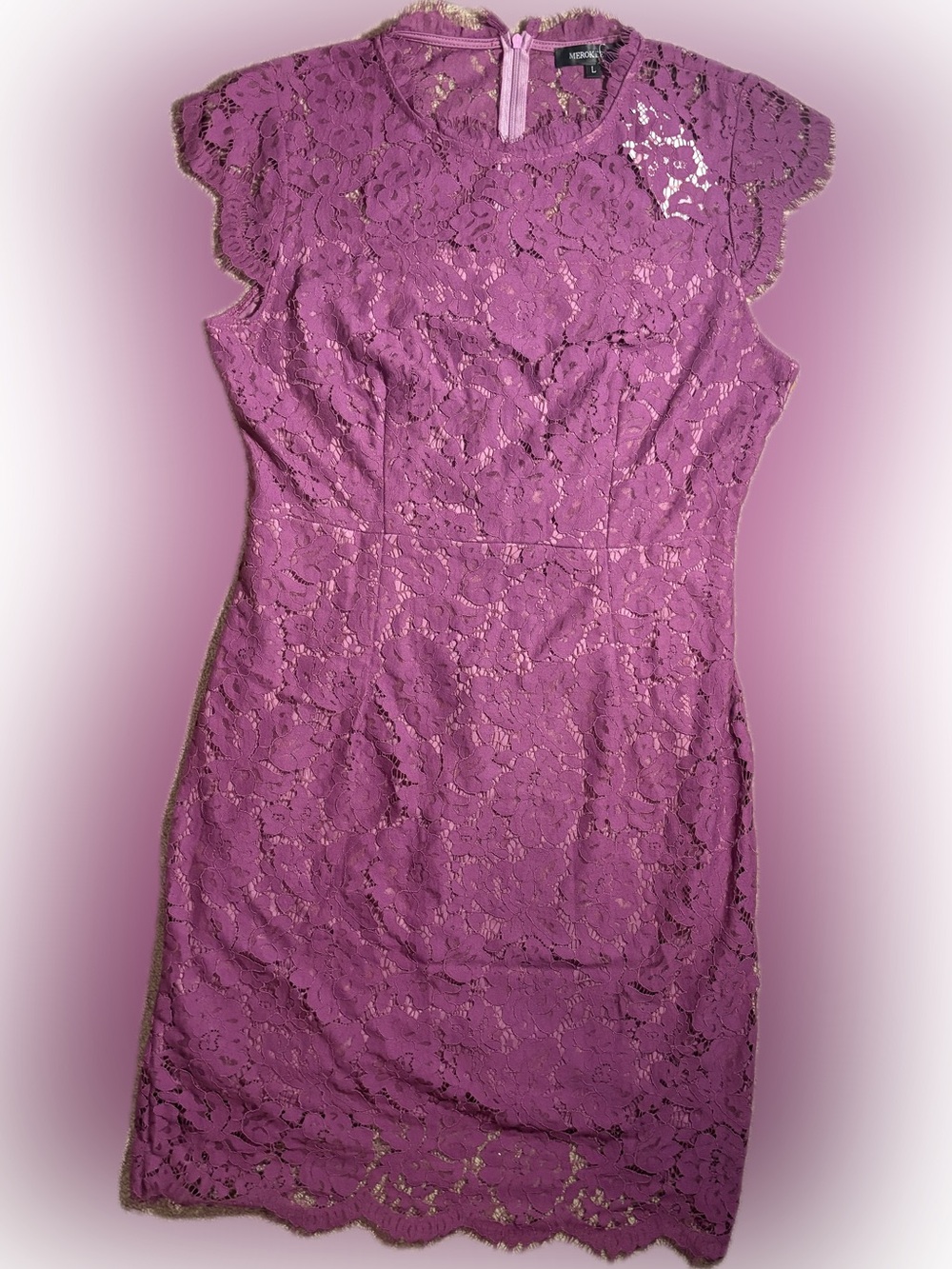 Purple Lace Midi Dress